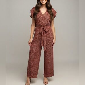 [SOLD 💫] Patterned Red Orange Jumpsuit